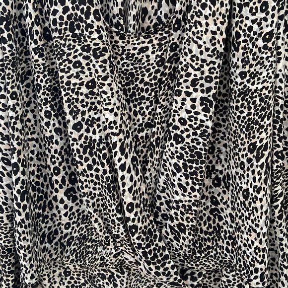 BCBGMAXAZRIA Animal Print Faux Wrap Blouse - Picture 5 of 13